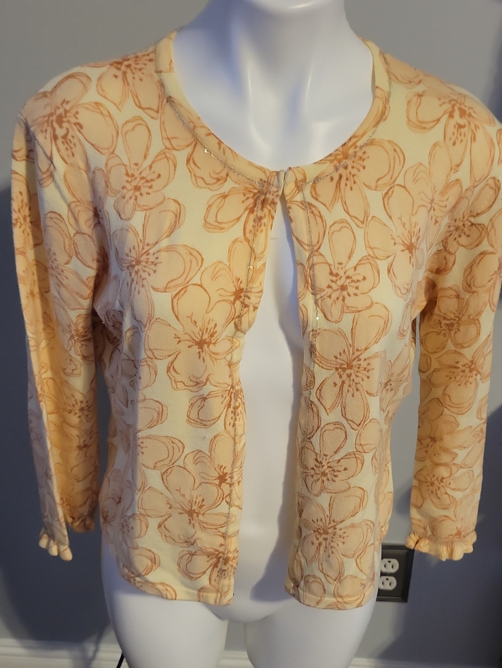 The Limited Cream Floral Button-Front Cardigan...size Large